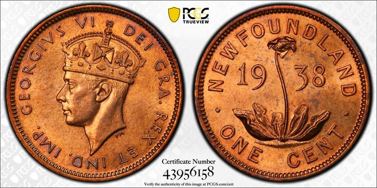 1938 Newfoundland One Cent